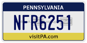 NFR6251  license plate in PA