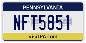 NFT5851  license plate in PA