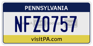 NFZ0757  license plate in PA