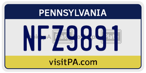 NFZ9891  license plate in PA