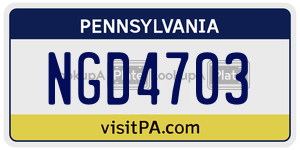 NGD4703  license plate in PA