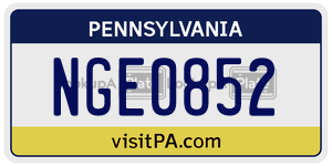 NGE0852 license plate in Pennsylvania