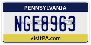 NGE8963 license plate in Pennsylvania