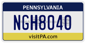 NGH8040  license plate in PA