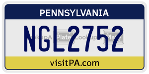 NGL2752  license plate in PA
