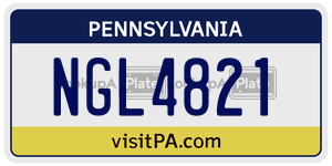 NGL4821  license plate in PA