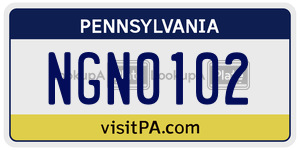 NGN0102  license plate in PA