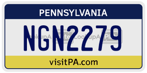 NGN2279  license plate in PA