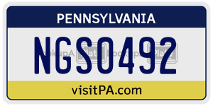 NGS0492  license plate in PA