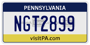 NGT2899  license plate in PA