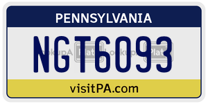 NGT6093  license plate in PA
