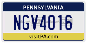 NGV4016  license plate in PA