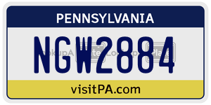 NGW2884  license plate in PA