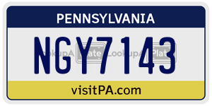 NGY7143  license plate in PA