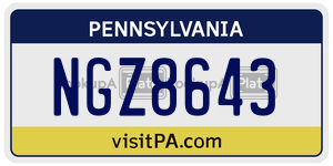 NGZ8643  license plate in PA