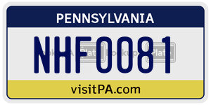 NHF0081  license plate in PA