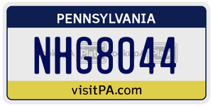NHG8044  license plate in PA