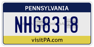 NHG8318  license plate in PA