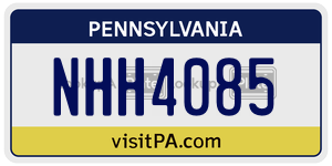 NHH4085  license plate in PA