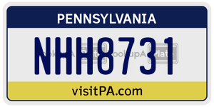 NHH8731  license plate in PA