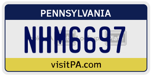 NHM6697  license plate in PA
