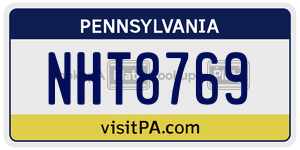 NHT8769  license plate in PA
