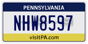 NHW8597  license plate in PA