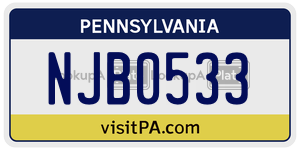 NJB0533  license plate in PA