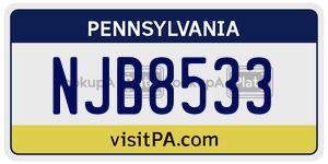 NJB8533  license plate in PA
