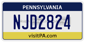 NJD2824  license plate in PA