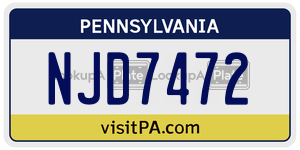 NJD7472  license plate in PA