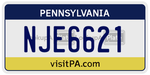 NJE6621  license plate in PA