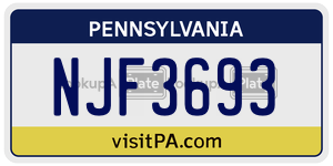 NJF3693  license plate in PA