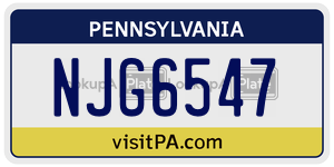 NJG6547  license plate in PA