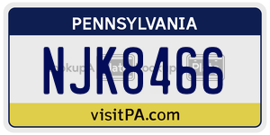 NJK8466  license plate in PA