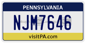 NJM7646  license plate in PA