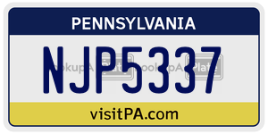 NJP5337  license plate in PA