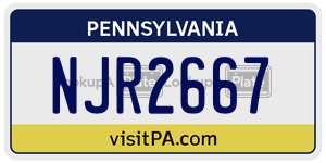 NJR2667  license plate in PA