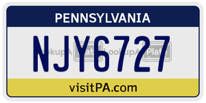 NJY6727  license plate in PA