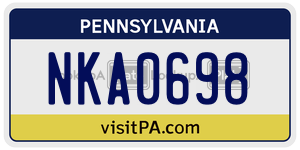 NKA0698  license plate in PA