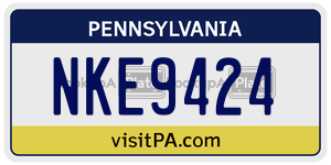 NKE9424  license plate in PA