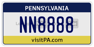 NN8888  license plate in PA