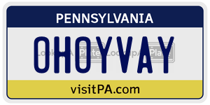 OHOYVAY  license plate in PA
