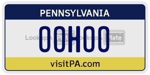 OOHOO license plate in Pennsylvania