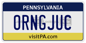 ORNGJUC license plate in Pennsylvania