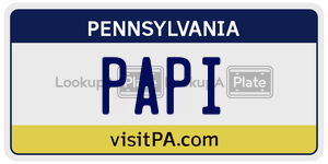 PAPI license plate in Pennsylvania