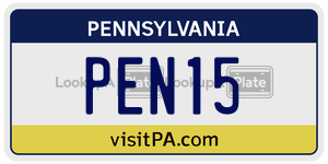 PEN15 license plate in Pennsylvania