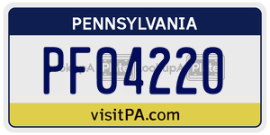 PF04220  license plate in PA