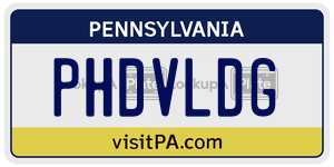 PHDVLDG  license plate in PA