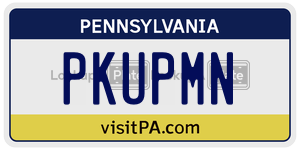 PKUPMN license plate in Pennsylvania